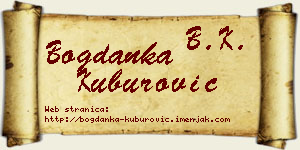 Bogdanka Kuburović vizit kartica